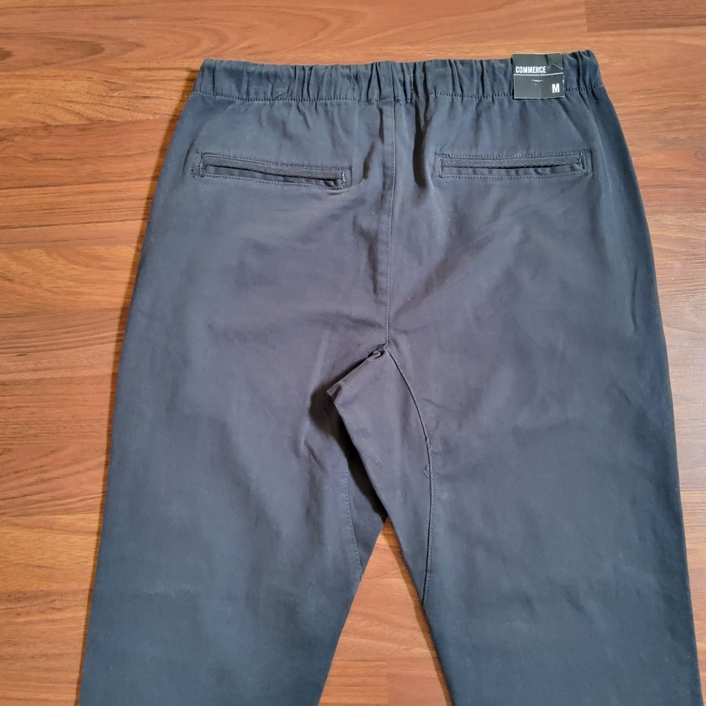 Commerce Men's Twill Chino Jogger Casual Pants Size M Grey New - Picture 6 of 12